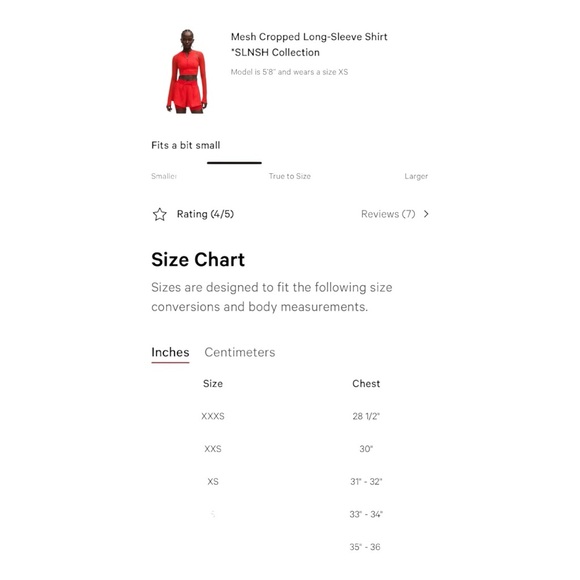 Lululemon Mesh Cropped Long-Sleeve Shirt *SLNSH Collection Love Red Size XS NWT - Picture 8 of 9